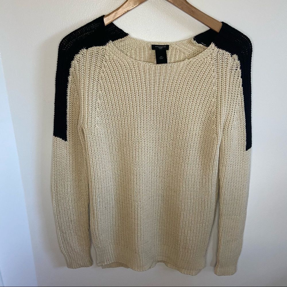 Ann Taylor color blocked sweater top - Picture 2 of 12
